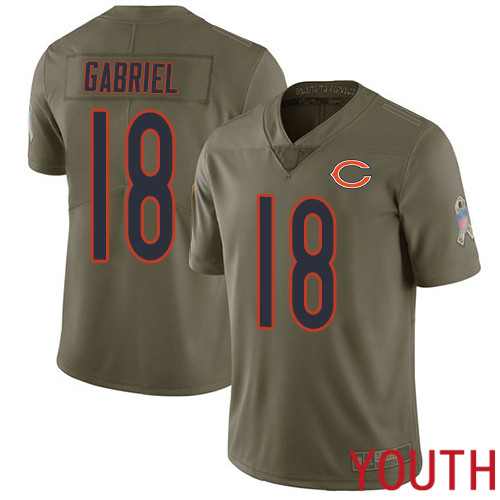 Chicago Bears Limited Olive Youth Taylor Gabriel Jersey NFL Football #18 2017 Salute to Service